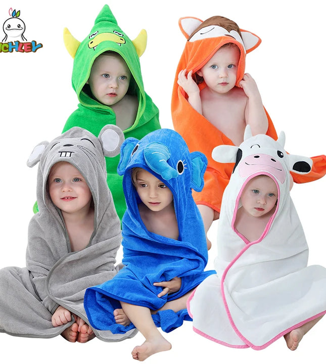 Hooded Baby Bath Towel – Soft & Absorbent Animal Design Robe