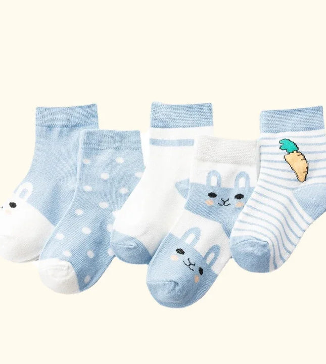 5Pairs/Set Children Socks Kids Summer Cotton Sock Cartoon Animal Girls Boys Socks Toddler Breathable sock Christmas Gift