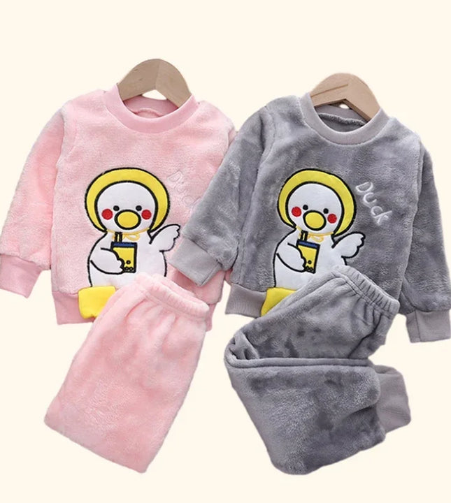 Fluffy Winter Pajama Set for baby - Warm Fleece Sleepwear for Boys & Girls