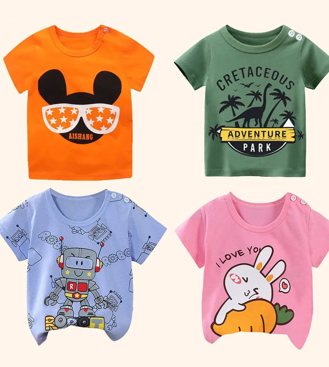 Children’s Cartoon Cotton T-Shirt – Breathable, Lightweight & Stylish